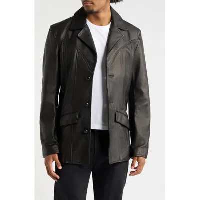 Schott Nyc Freehold Leather Jacket In Black