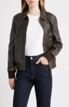 Schott Nyc Leather Flight Jacket In Brown