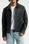 Schott Nyc Leather Jacket In Gray