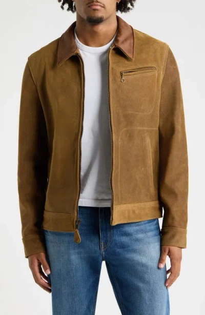 Schott Nyc Leather Jacket In Brown