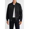 Schott Nyc Ma-1 Satin Flight Jacket In Black