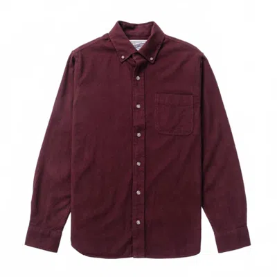 Schott N.y.c. Men Cotton Flannel Shirt In Burgundy In Red