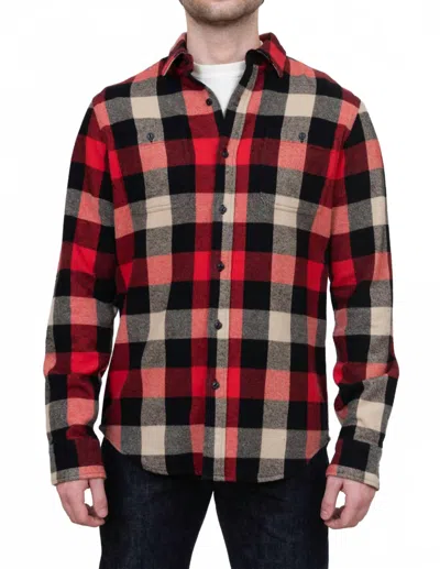 Schott N.y.c. Men Plaid Cotton Flannel Shirt In Black/red