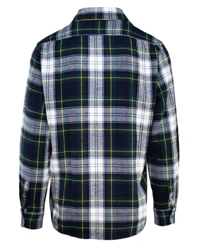 Schott N.y.c. Men Plaid Cotton Flannel Shirt In Off White/navy/hunter In Multi