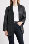Schott Nyc Oversize Leather Blazer In Black