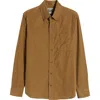 Schott Nyc Pinwale Corduroy Button Down Shirt In Khaki