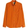 Schott Nyc Pinwale Corduroy Button Down Shirt In Rust