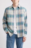 Schott Nyc Plaid Flannel Button-up Work Shirt In Blue