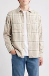 Schott Nyc Plaid Flannel Button-up Work Shirt In Neutral