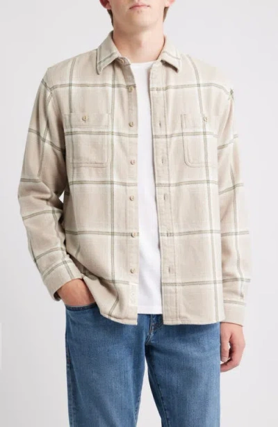 Schott Nyc Plaid Flannel Button-up Work Shirt In Neutral