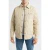 Schott Nyc Quilted Down Shirt Jacket In Neutral