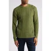 Schott Nyc Stonewash Cable Stitch Sweater In Olive