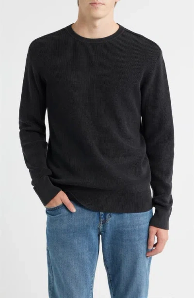 Schott Nyc Stonewash Cotton Sweater In Black