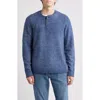 Schott Nyc Tri-blend Henley Sweater In Blue