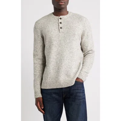Schott Nyc Tri-blend Henley Sweater In White