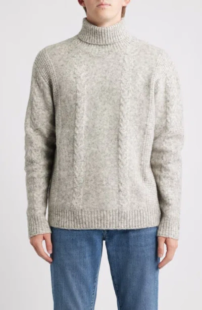 Schott Nyc Tri-blend Turtleneck Sweater In Gray