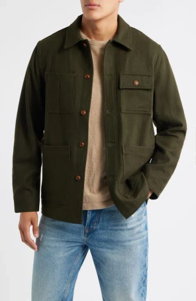 Schott Nyc Unlined Wool Blend Chore Jacket In Green