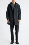 Schott Nyc Waterproof Hooded Cotton Blend Fishtail Coat In Black