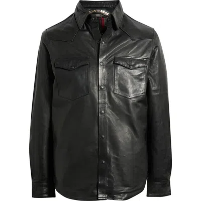 Schott Nyc Western Leather Shirt Jacket In Multi