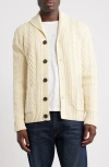 Schott Nyc Wool Blend Fisherman Cardigan In Neutral
