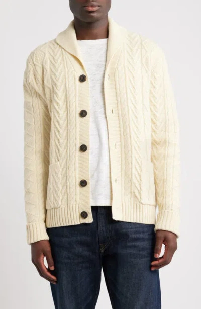 Schott Nyc Wool Blend Fisherman Cardigan In Neutral