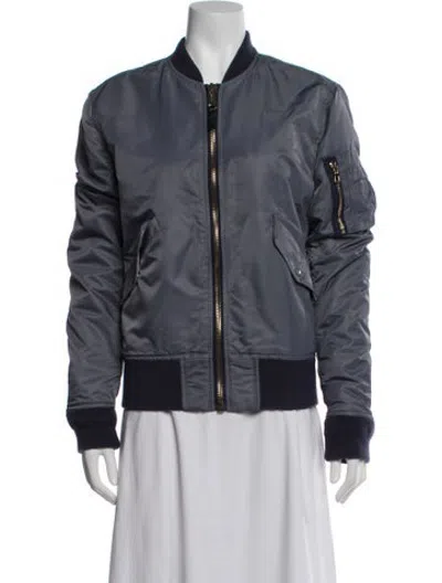 Pre-owned Schott Nylon Bomber Jacket In Blue