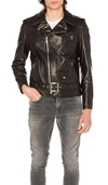 Schott Pebbled Moto Jacket In Black