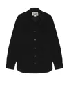 Schott Heather Flannel Long Sleeve Button-up Shirt In Navy