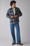 Schott Plaid Midweight Flannel Shirt Top In Tan/navy, Men's At Urban Outfitters In Multi
