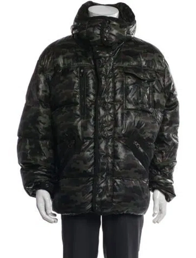 Pre-owned Schott Puffer Coat In Black