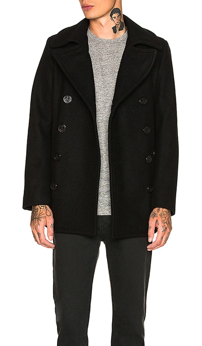 Schott Slim Fit Peacoat In Navy