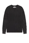 Schott Stonewash Patchwork Sweater In Charcoal