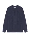 Schott Stonewashed Sweater In Navy