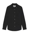Schott Striped Oxford Button Up Shirt In Black