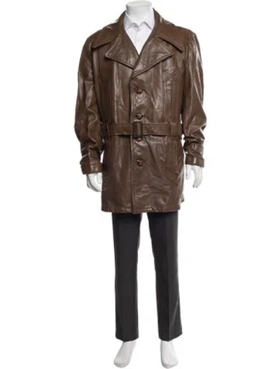 Pre-owned Schott Trench Coat In Brown