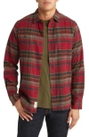 SCHOTT TWO-POCKET LONG SLEEVE FLANNEL BUTTON-UP SHIRT