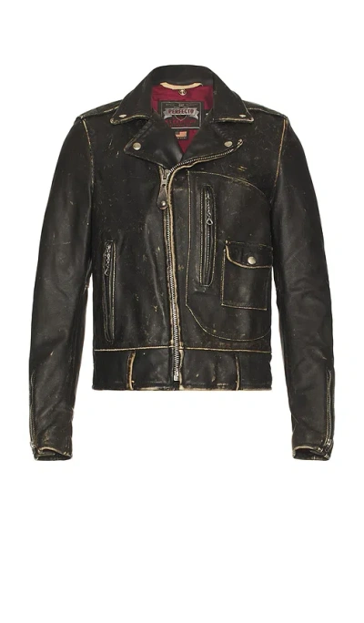Schott Vintage Bikeriders Jacket In Black