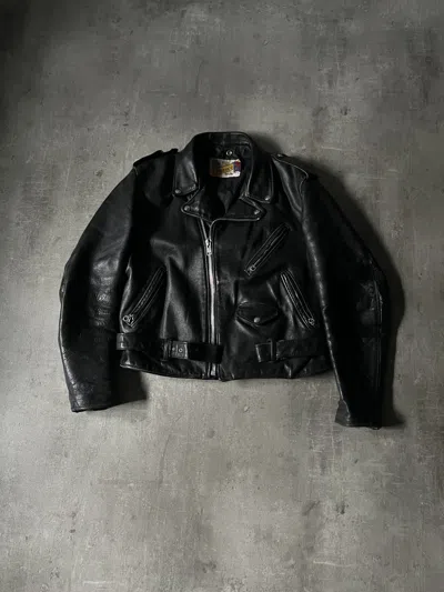 Pre-owned Schott Vintage  Perfecto Ramones Leather Jacket Black