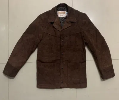 Pre-owned Schott Vintage Type B-3  Suede Leather Jacket In Brown