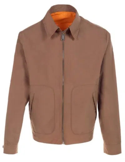 Schott Waterproof Reversible Windproof Jacket In Khaki In Brown