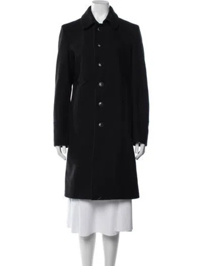 Pre-owned Schott Wool Coat In Black