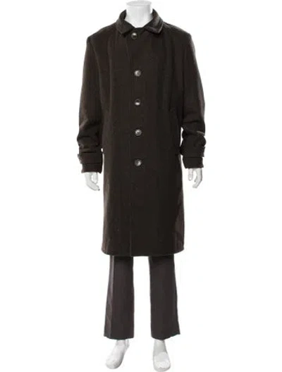 Pre-owned Schott Wool Coat In Brown