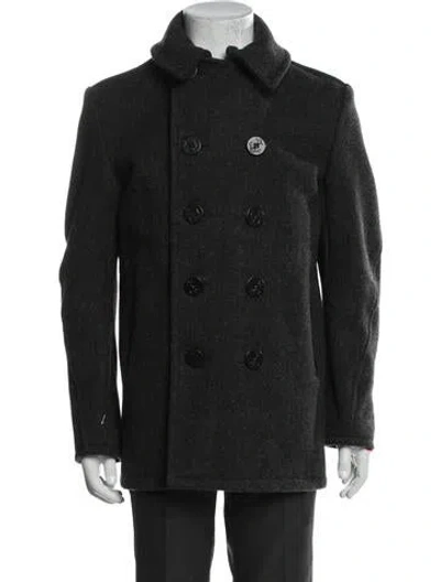 Pre-owned Schott Wool Peacoat In Multi