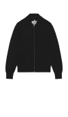 Schott Zip Front Sweater In Black