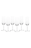 Schott Zwiesel Banquet Set Of 6 Champagne Flute Glasses In Transparent