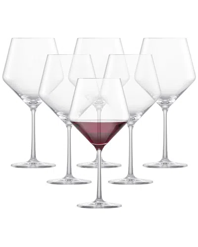 Schott Zwiesel Glass Pure Tritan Crystal Burgundy Wine Glasses (set Of 6) In Transparent