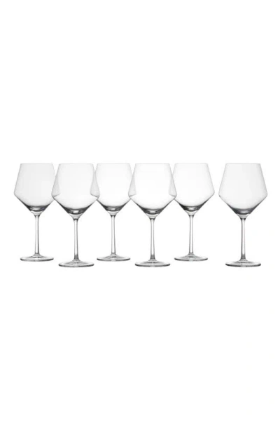 Schott Zwiesel Pure Set Of 6 Burgundy Wine Glasses In Transparent