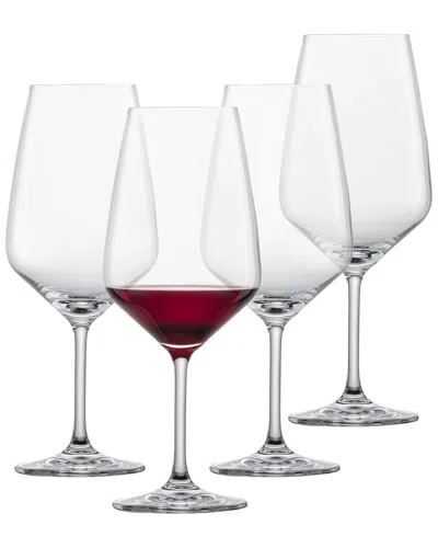 Schott Zwiesel Set Of 4 Tulip Crystal Claret Wine Glasses In Transparent