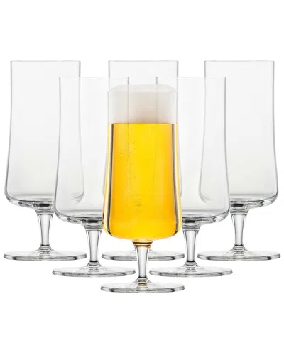 Schott Zwiesel Set Of Six 13.5oz Pilsner Stem Glasses In Transparent