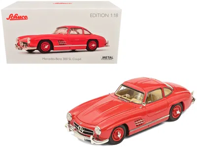 Schuco Mercedes-benz 300 Sl Gullwing Coupe Red 1/18 Diecast Model Car By  In Pink